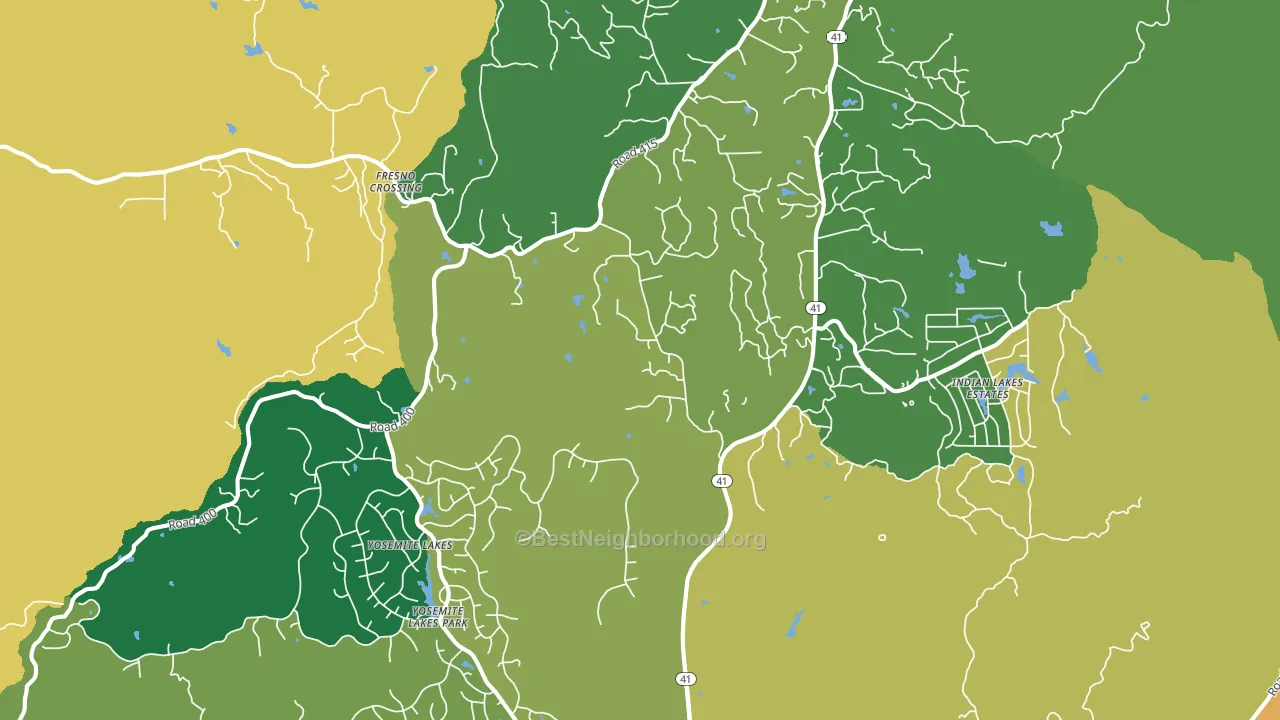 Coarsegold, CA block-group voter-turnout map