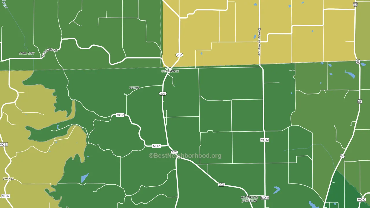 Coatsville, MO block-group voter-turnout map
