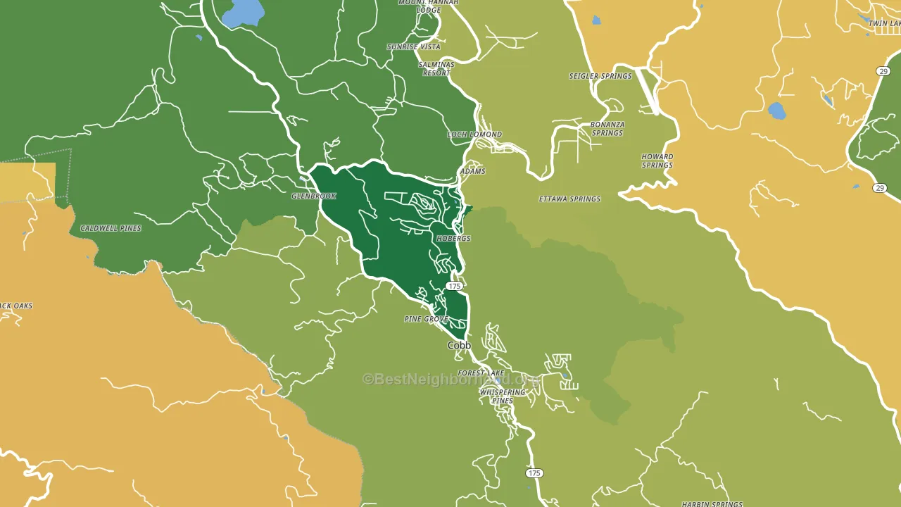 Cobb, CA block-group voter-turnout map