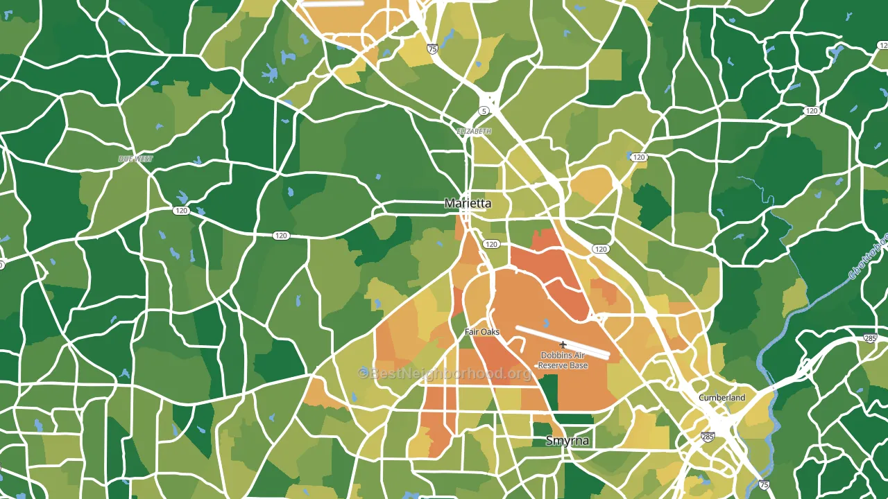 Cobb County, GA block-group voter-turnout map