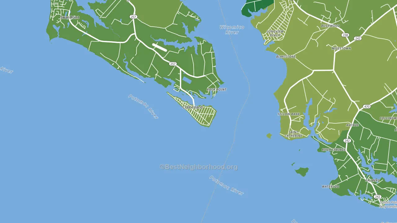 Cobb Island, MD block-group voter-turnout map