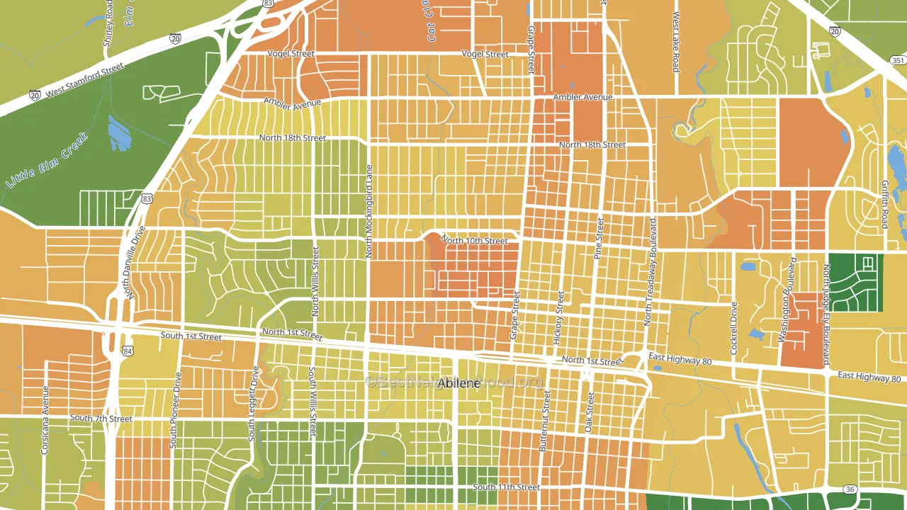 Cobb Park Area, Abilene, TX block-group voter-turnout map