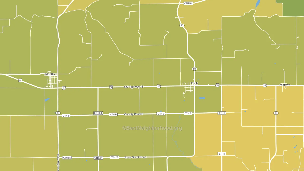 Cobb, WI block-group voter-turnout map