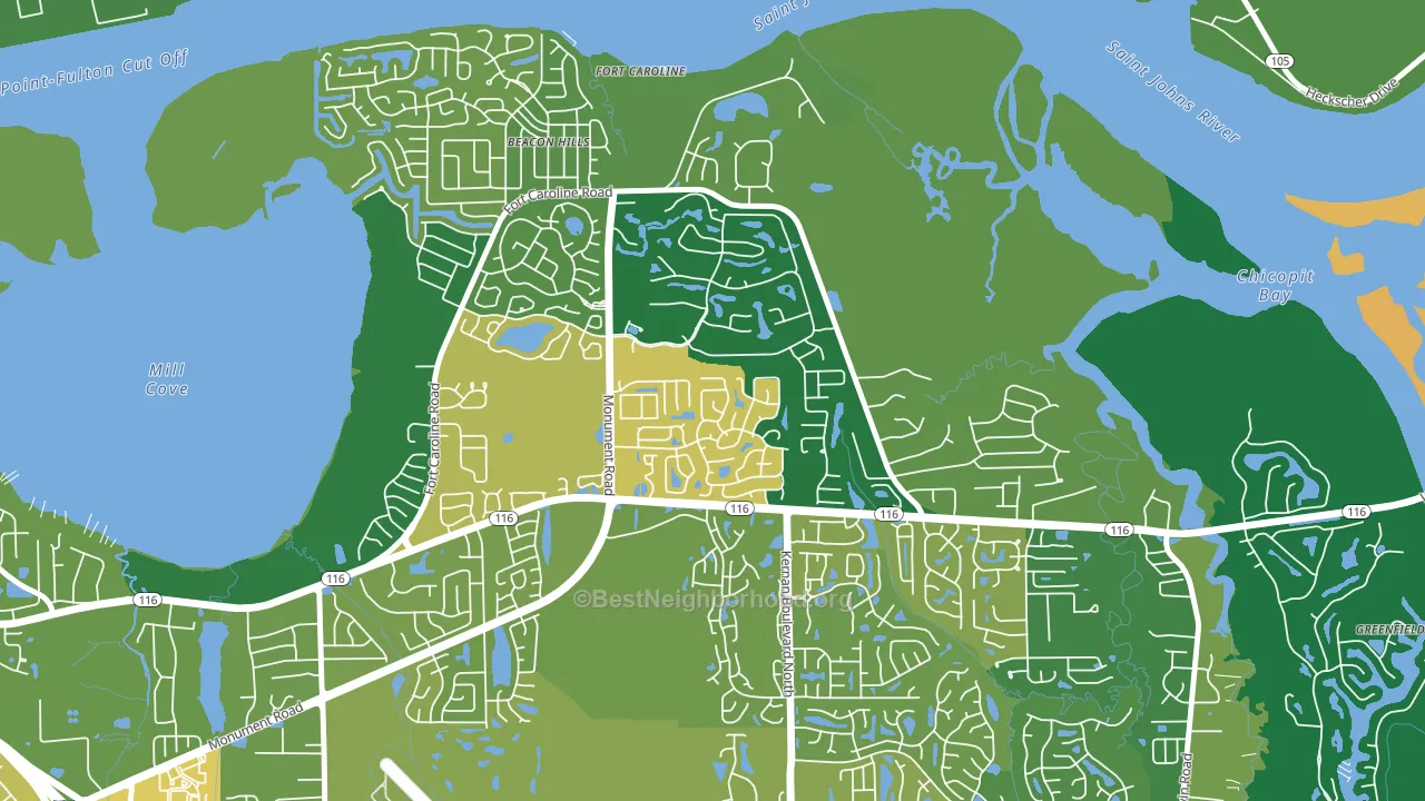 Cobblestone, Jacksonville, FL block-group voter-turnout map