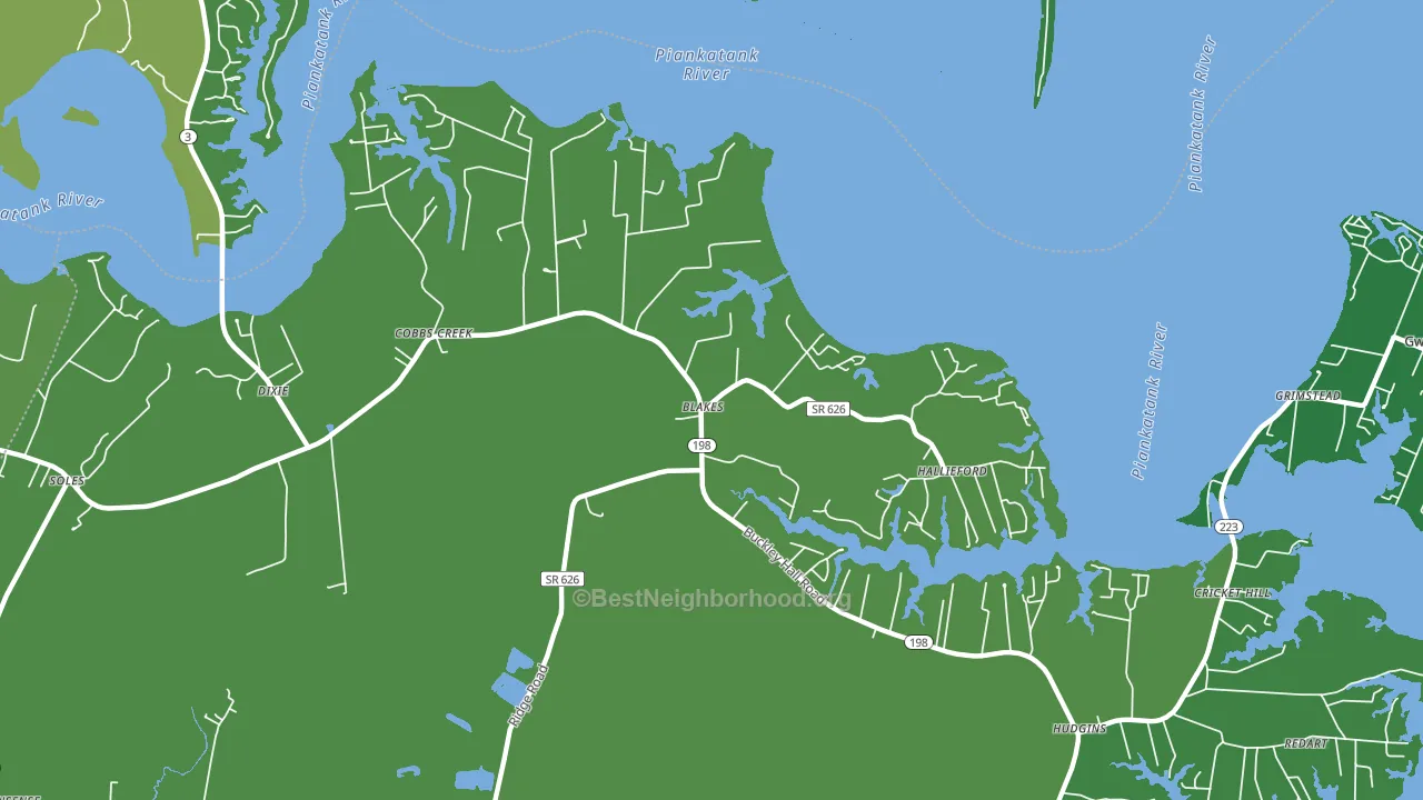 Cobbs Creek, VA block-group voter-turnout map
