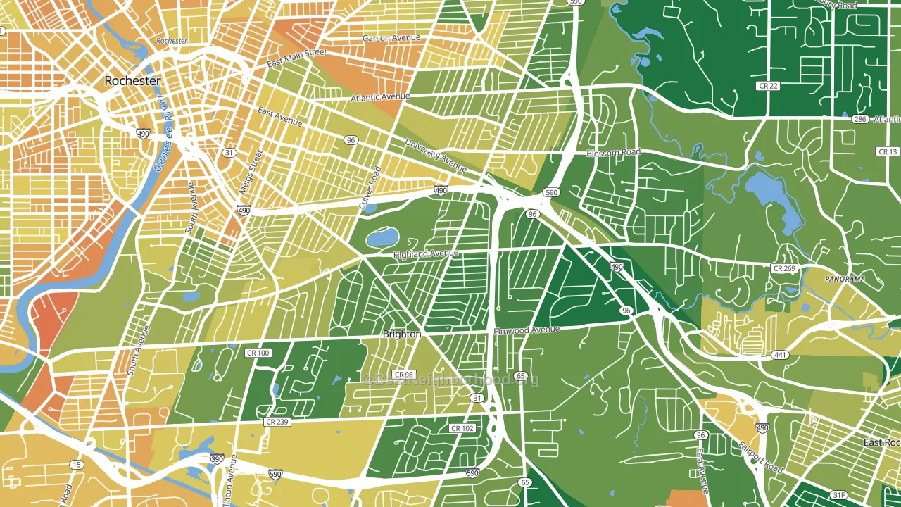 Cobbs Hill, Rochester, NY block-group voter-turnout map