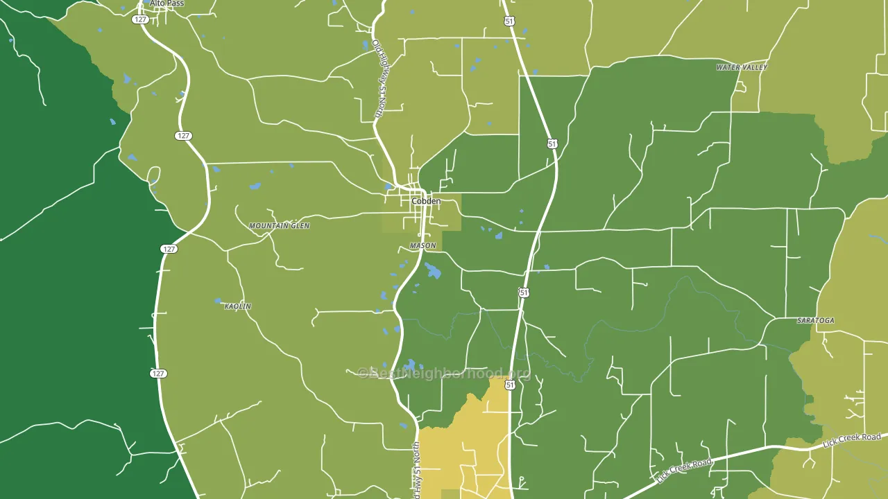 Cobden, IL block-group voter-turnout map