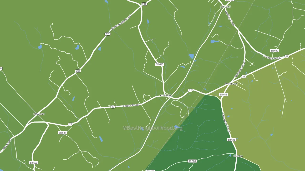 Cobham, VA block-group voter-turnout map