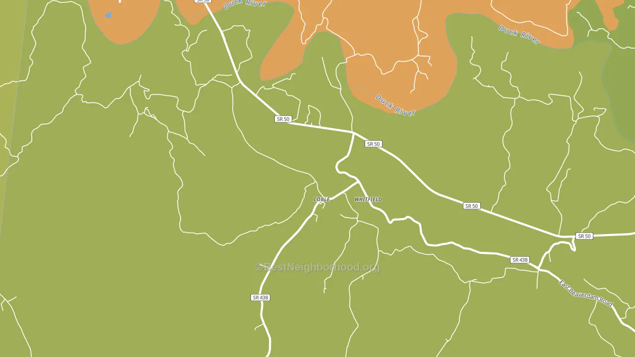 Coble, TN block-group voter-turnout map