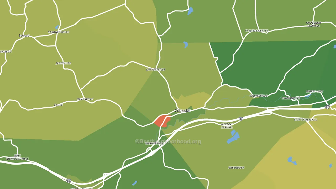 Cobleskill, NY block-group voter-turnout map