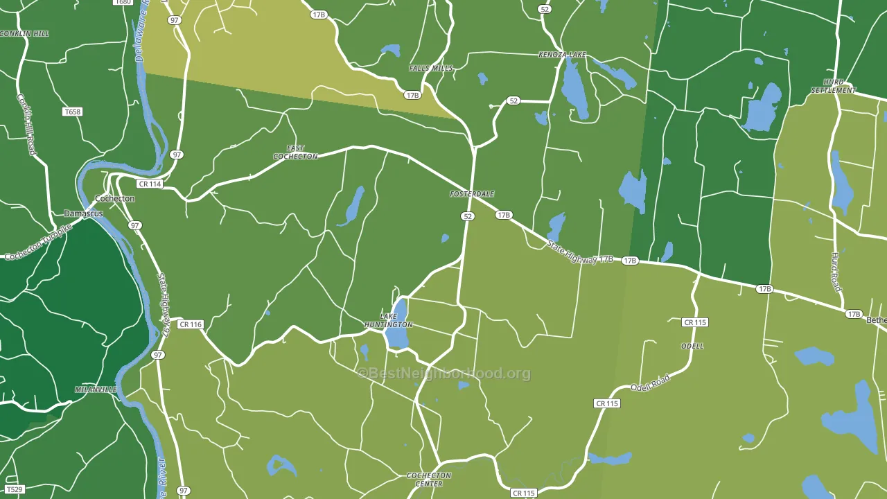 Cochecton, NY block-group voter-turnout map