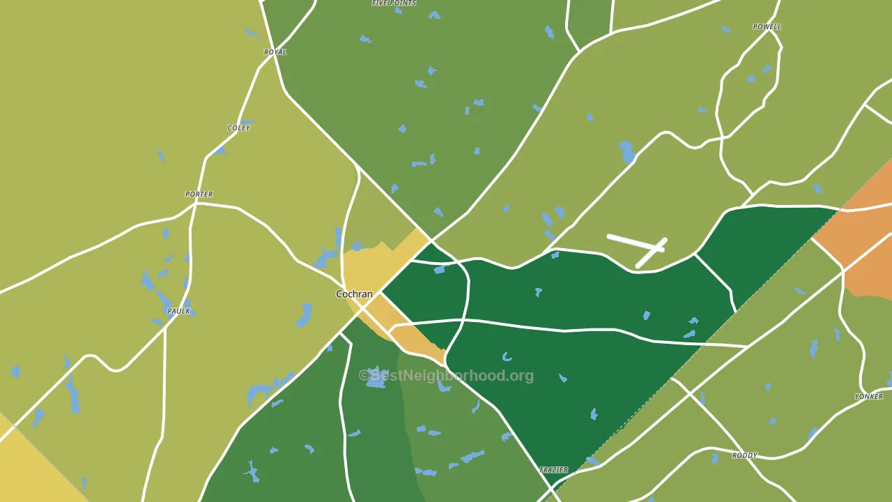 Cochran, GA block-group voter-turnout map