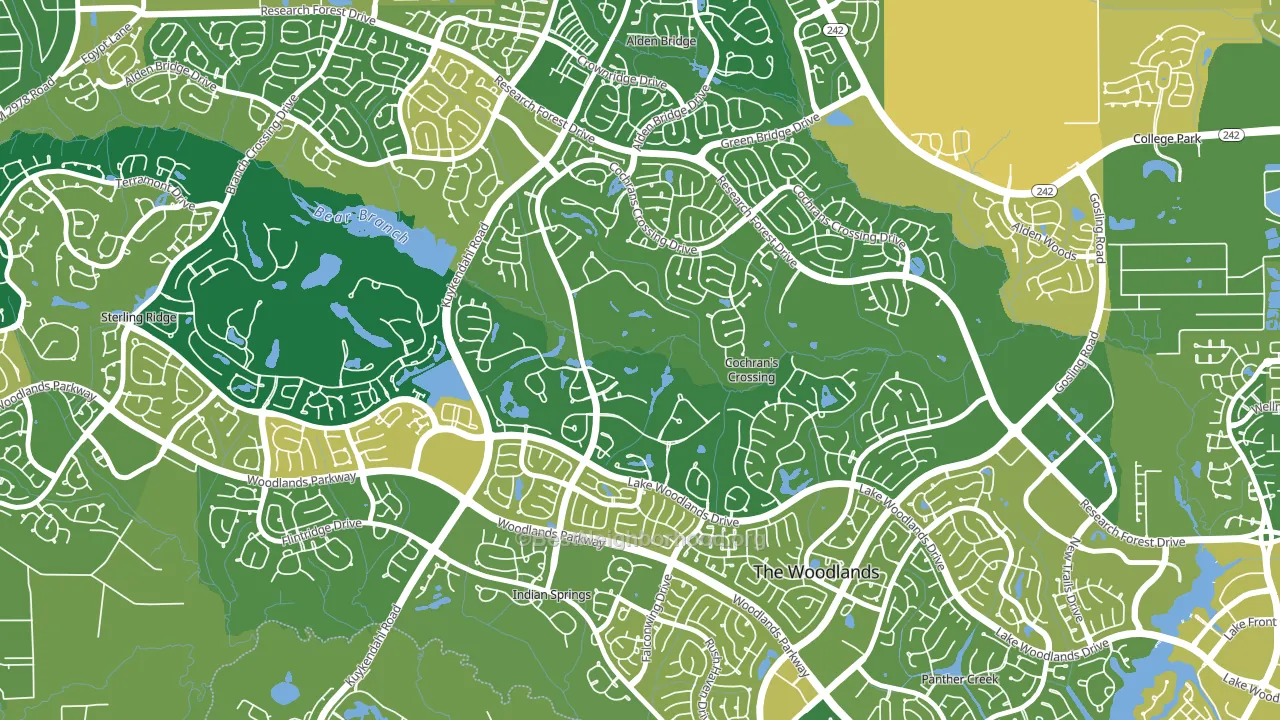 Cochran's Crossing, The Woodlands, TX block-group voter-turnout map