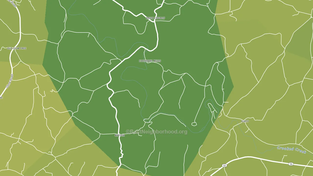 Cochrans Mills, PA block-group voter-turnout map