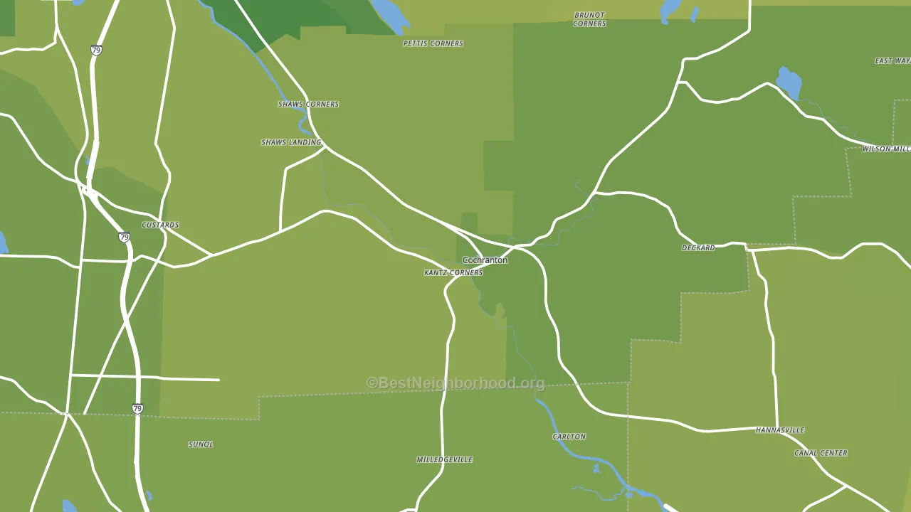 Cochranton, PA block-group voter-turnout map