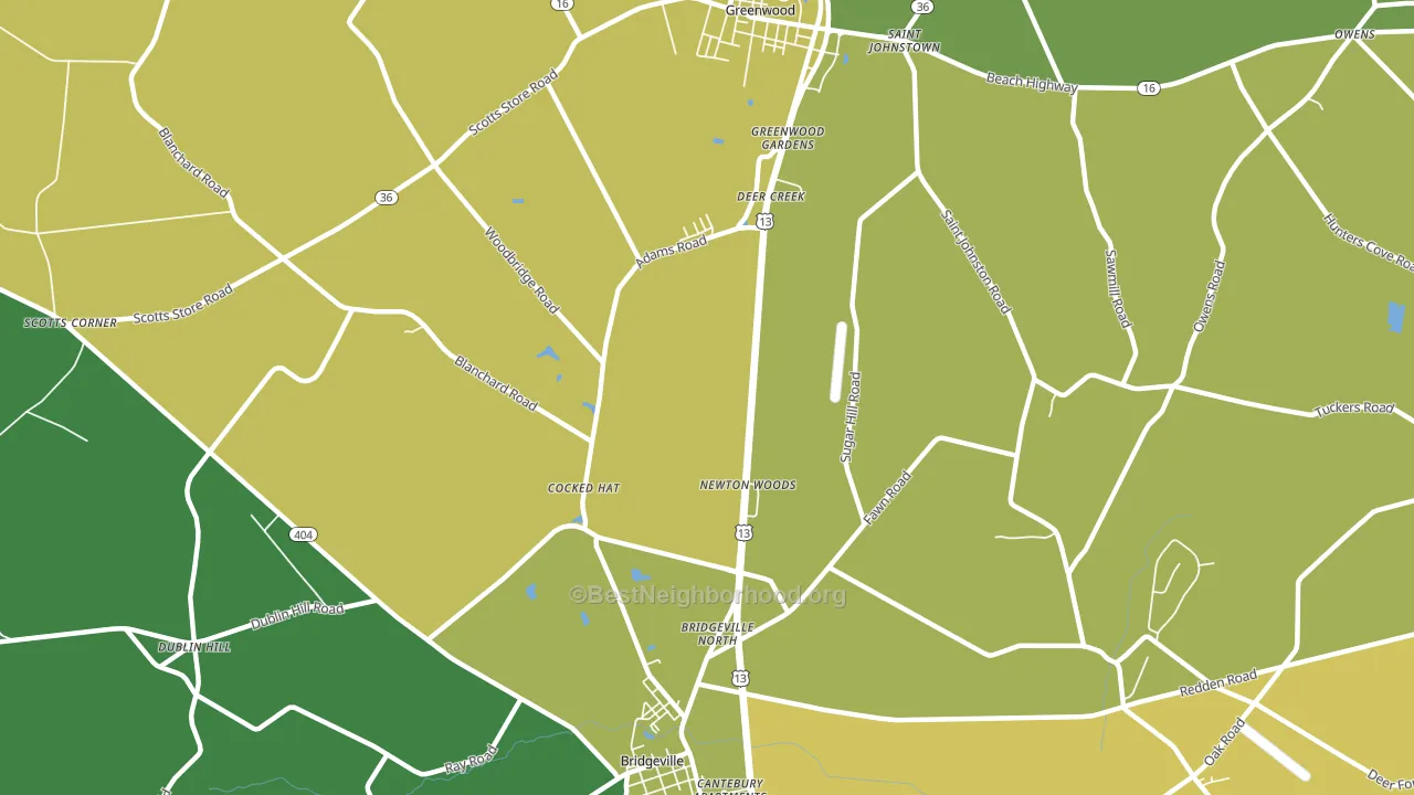 Cocked Hat, DE block-group voter-turnout map