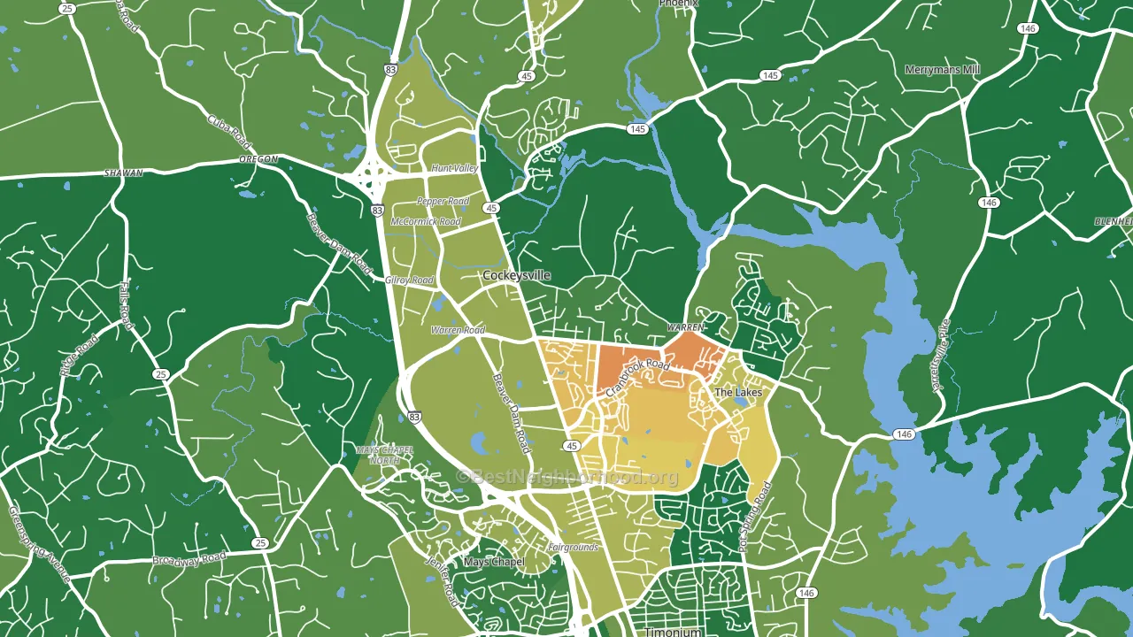 Cockeysville, MD block-group voter-turnout map