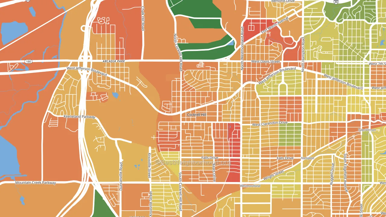 Cockrell Hill, TX block-group voter-turnout map