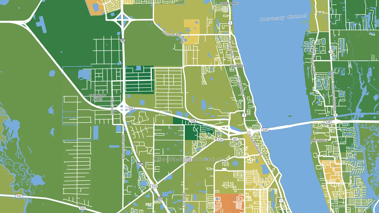 Cocoa, FL block-group voter-turnout map