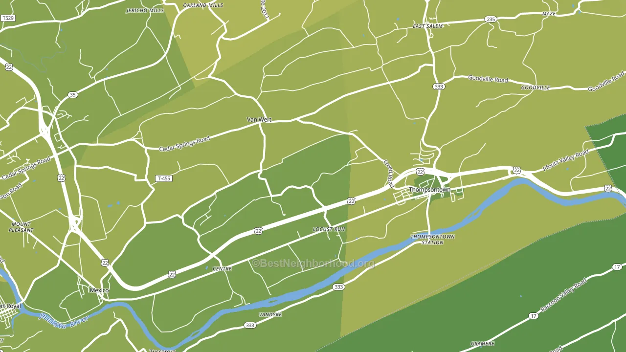 Cocolamus, PA block-group voter-turnout map