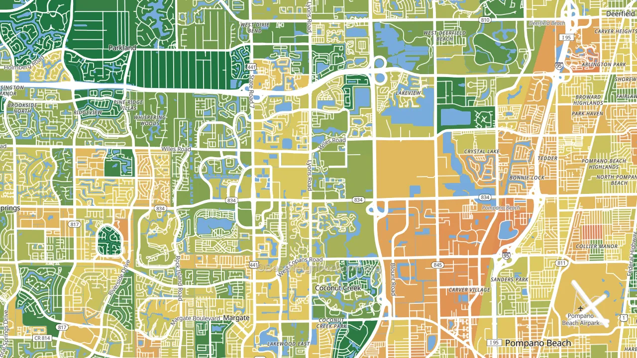 Coconut Creek, FL block-group voter-turnout map
