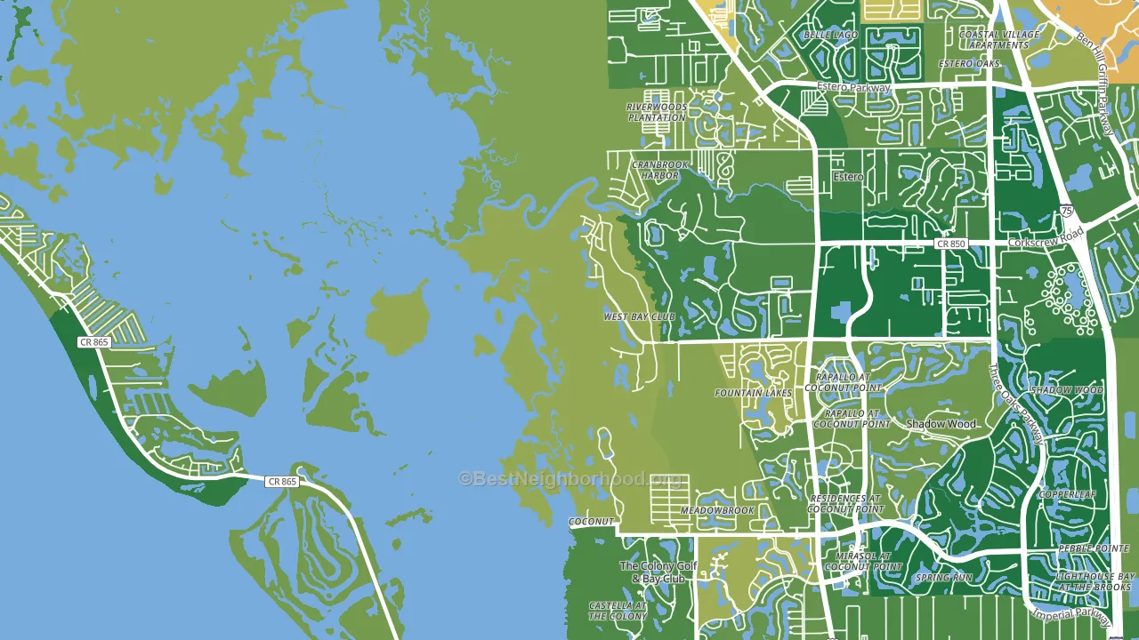Coconut, FL block-group voter-turnout map