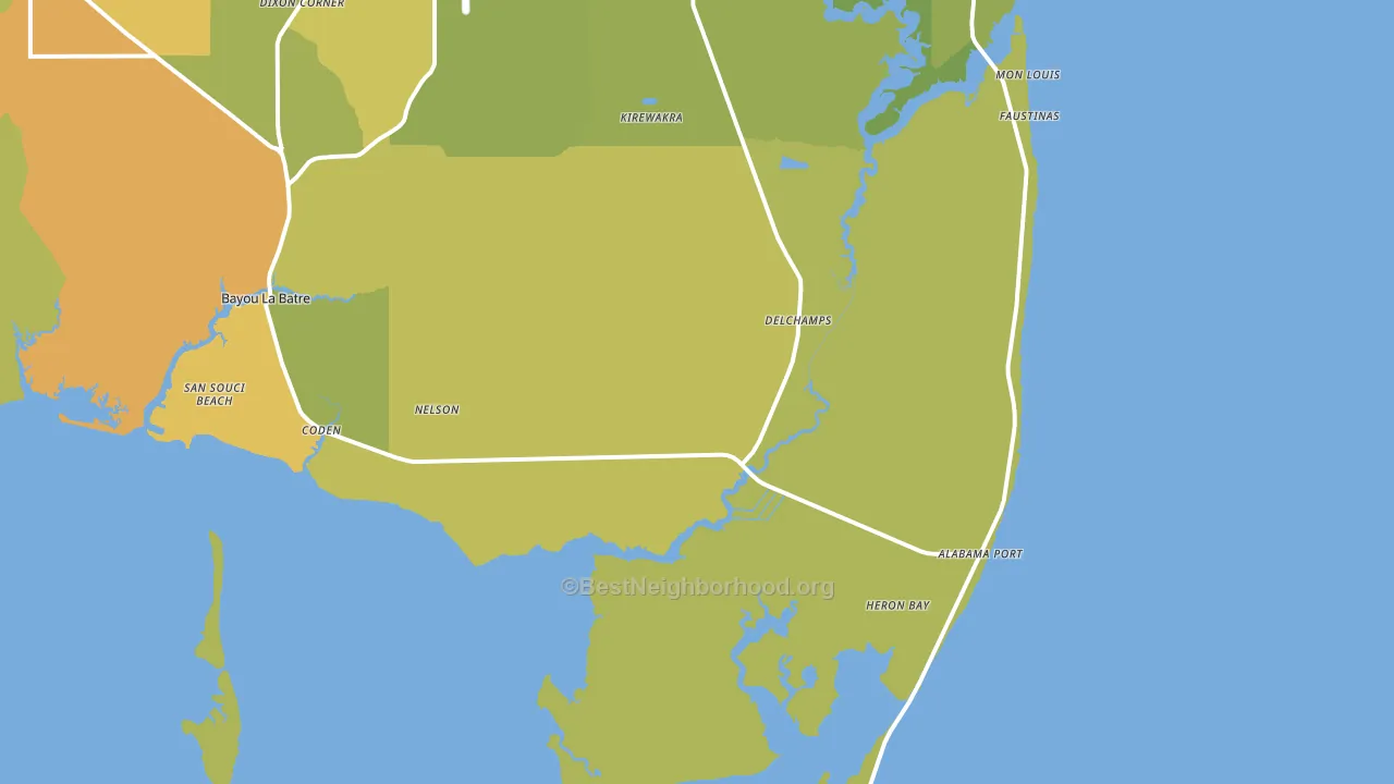 Coden, AL block-group voter-turnout map