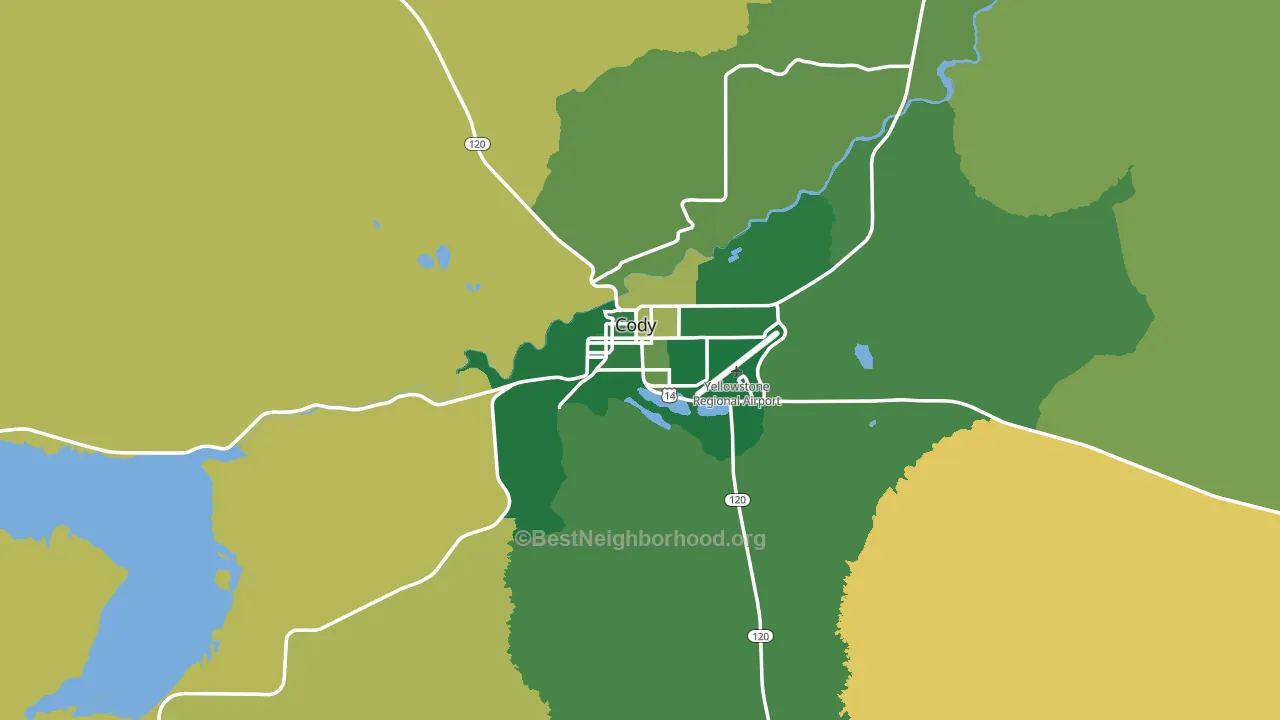 Cody, WY block-group voter-turnout map