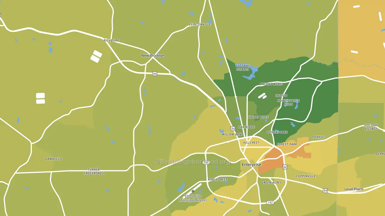 Coffee County, AL block-group voter-turnout map