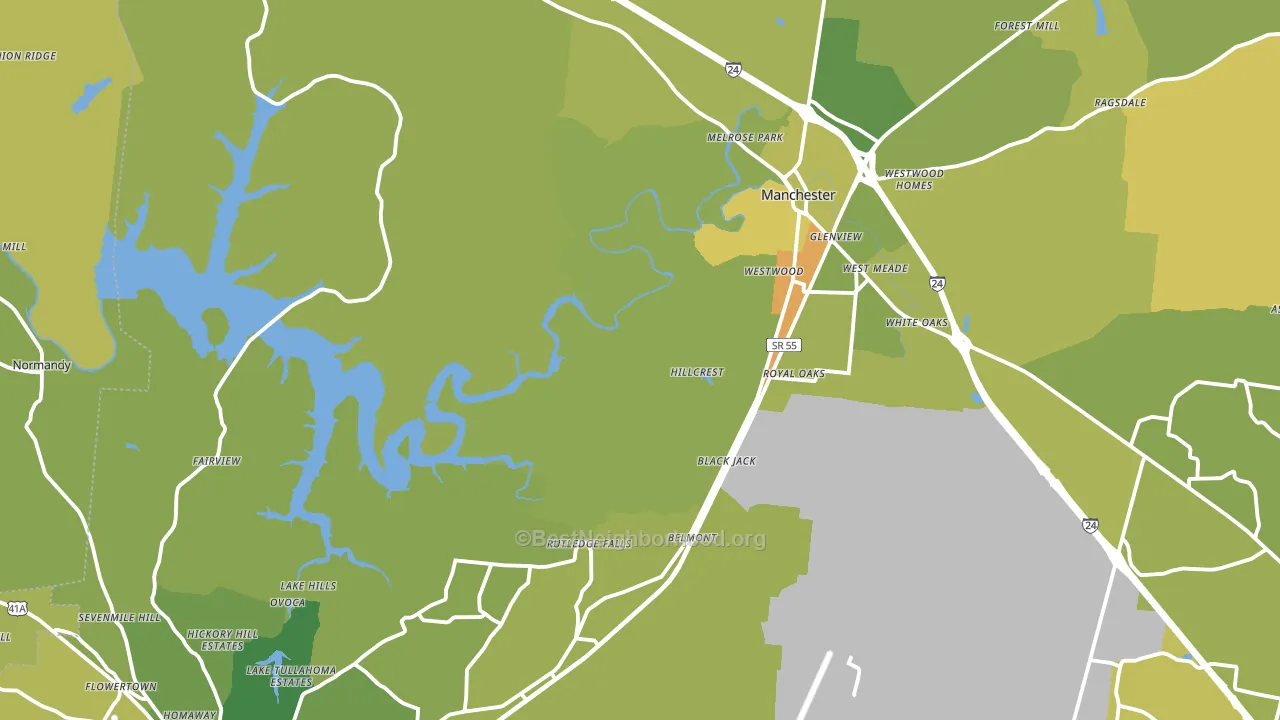 Coffee County, TN block-group voter-turnout map