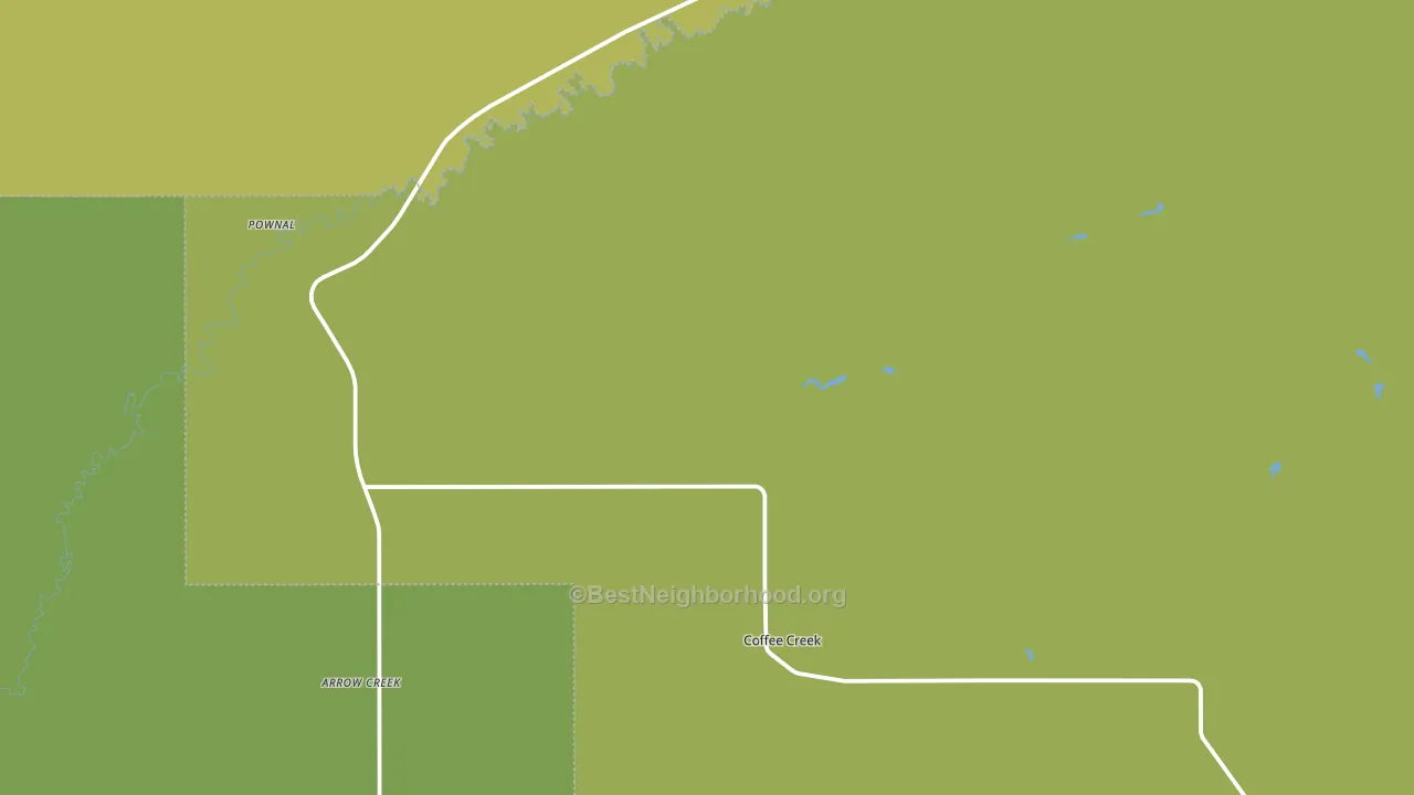 Coffee Creek, MT block-group voter-turnout map