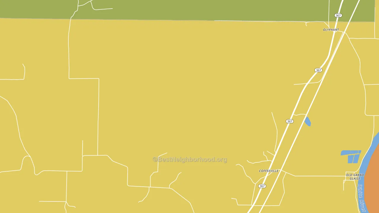 Coffeeville, AR block-group voter-turnout map