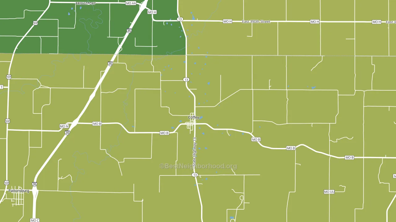 Coffey, MO block-group voter-turnout map