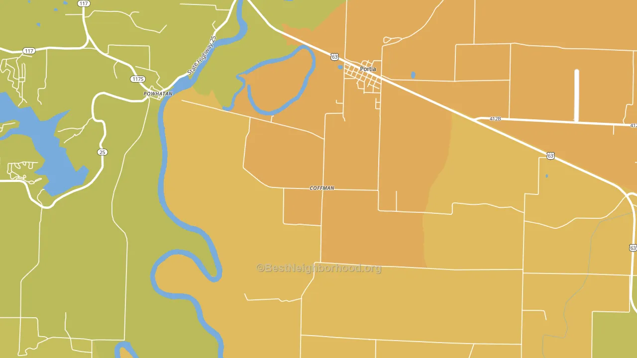 Coffman, AR block-group voter-turnout map