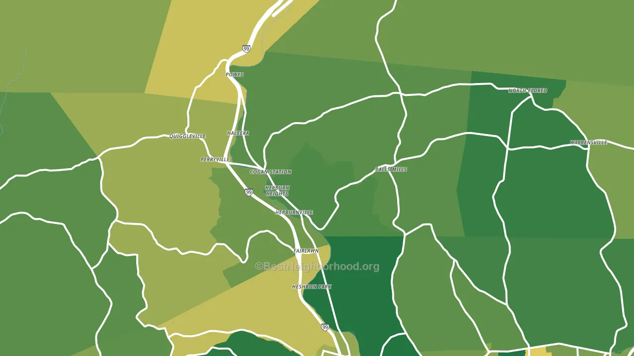 Cogan Station, PA block-group voter-turnout map