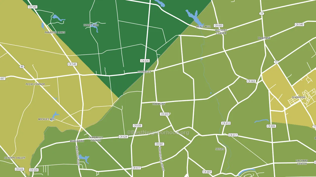 Cohansey, NJ block-group voter-turnout map