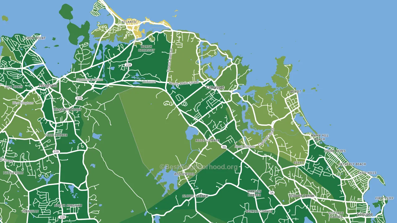 Cohasset, MA block-group voter-turnout map