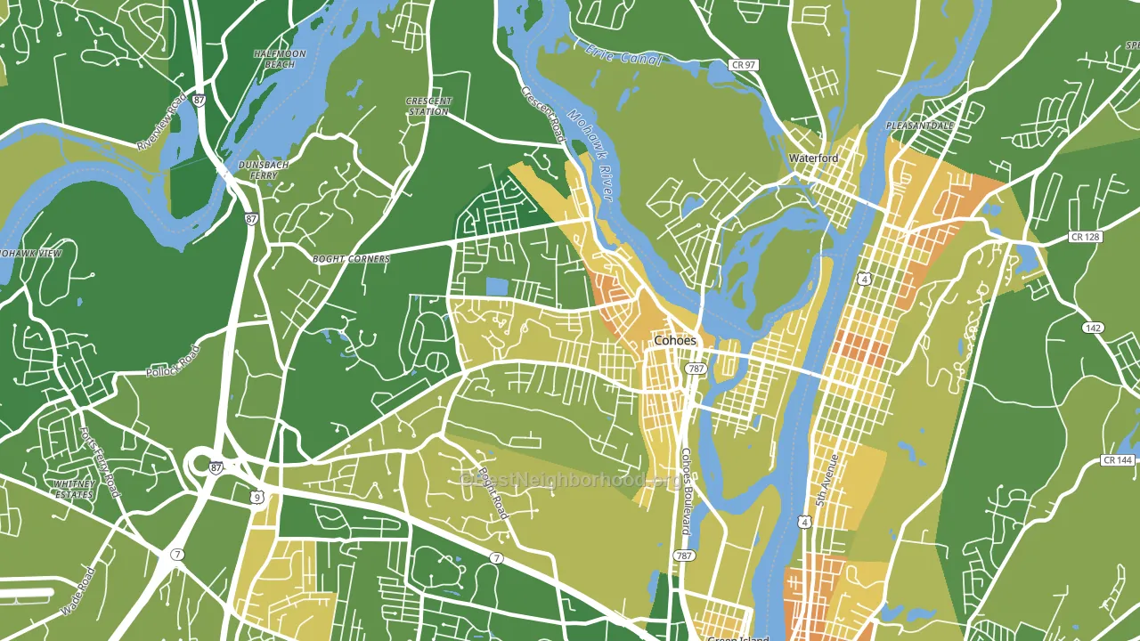 Cohoes, NY block-group voter-turnout map