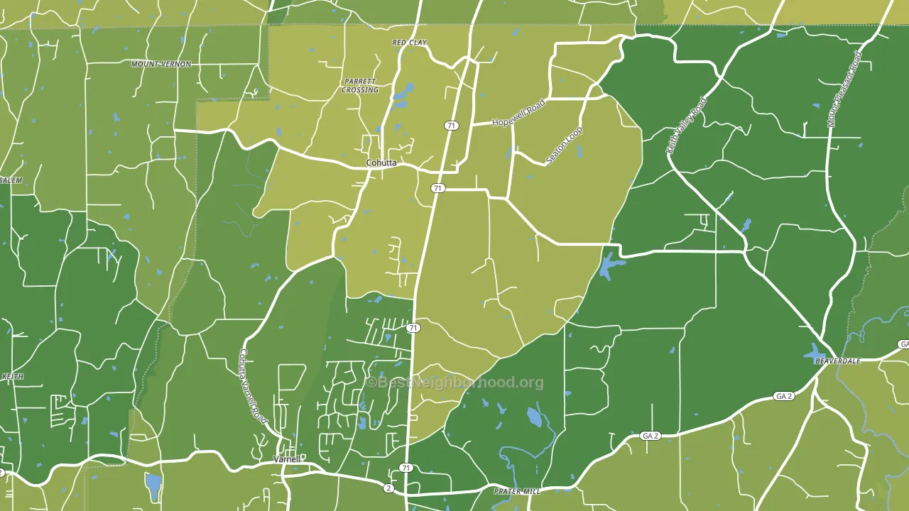 Cohutta, GA block-group voter-turnout map