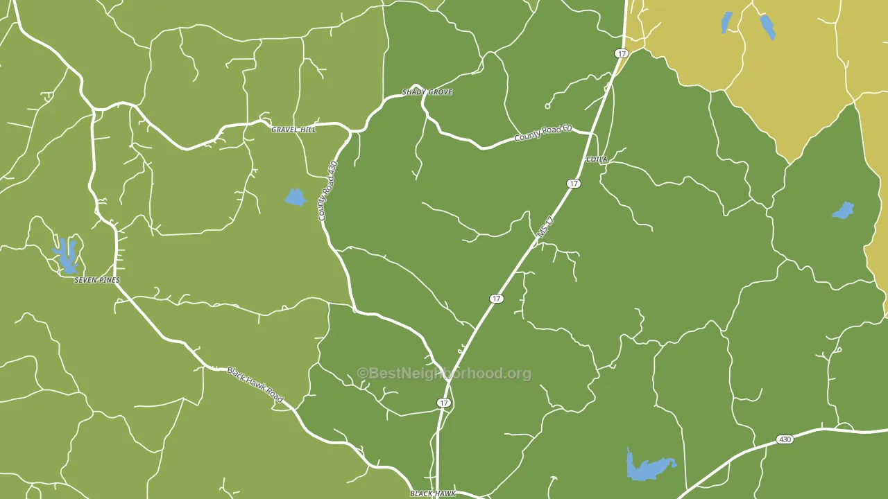 Coila, MS block-group voter-turnout map