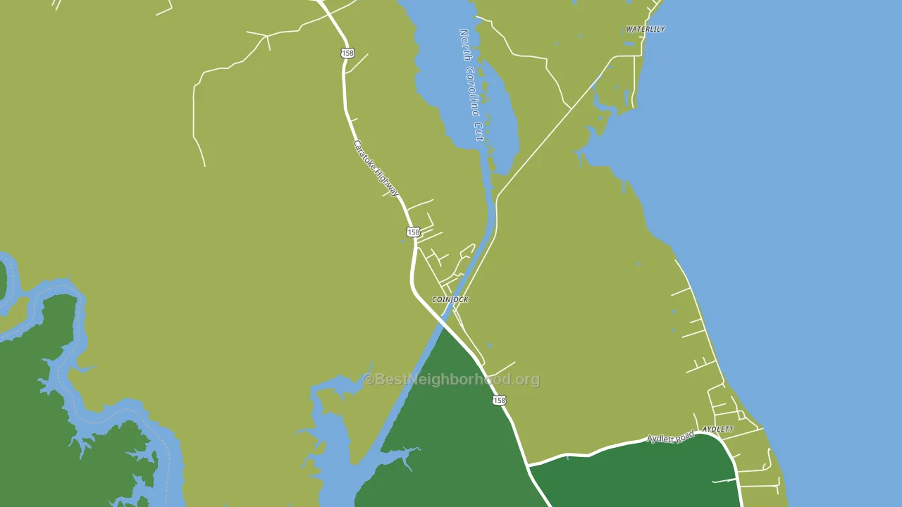 Coinjock, NC block-group voter-turnout map