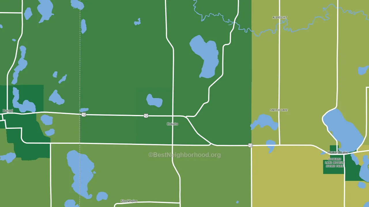 Cokato, MN block-group voter-turnout map