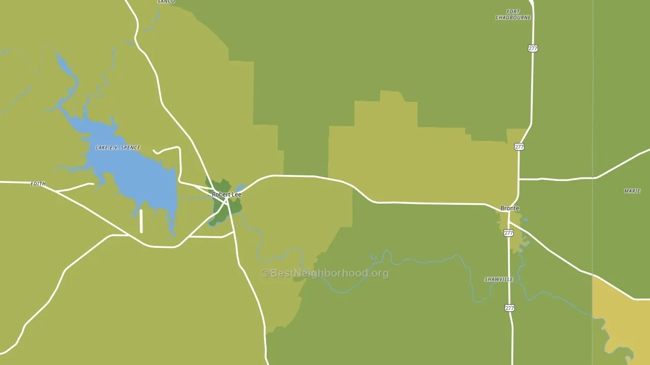 Coke County, TX block-group voter-turnout map