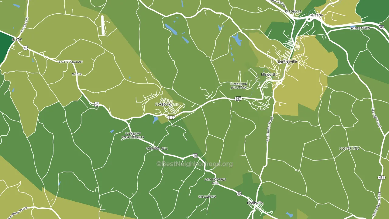 Cokeburg, PA block-group voter-turnout map