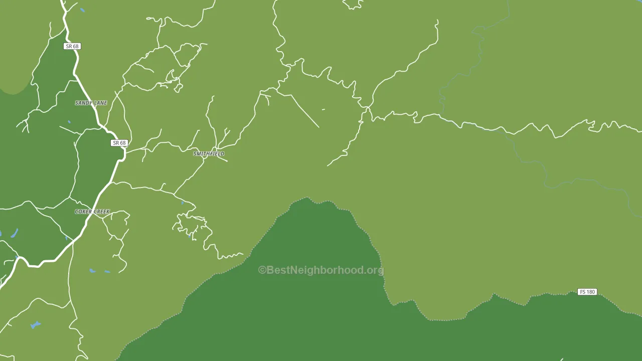 Cokercreek, TN block-group voter-turnout map