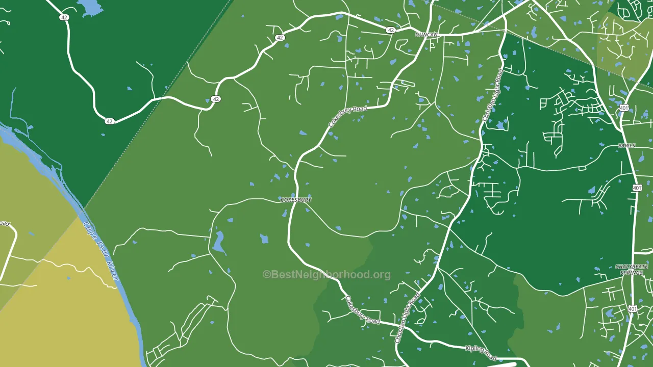 Cokesbury, NC block-group voter-turnout map