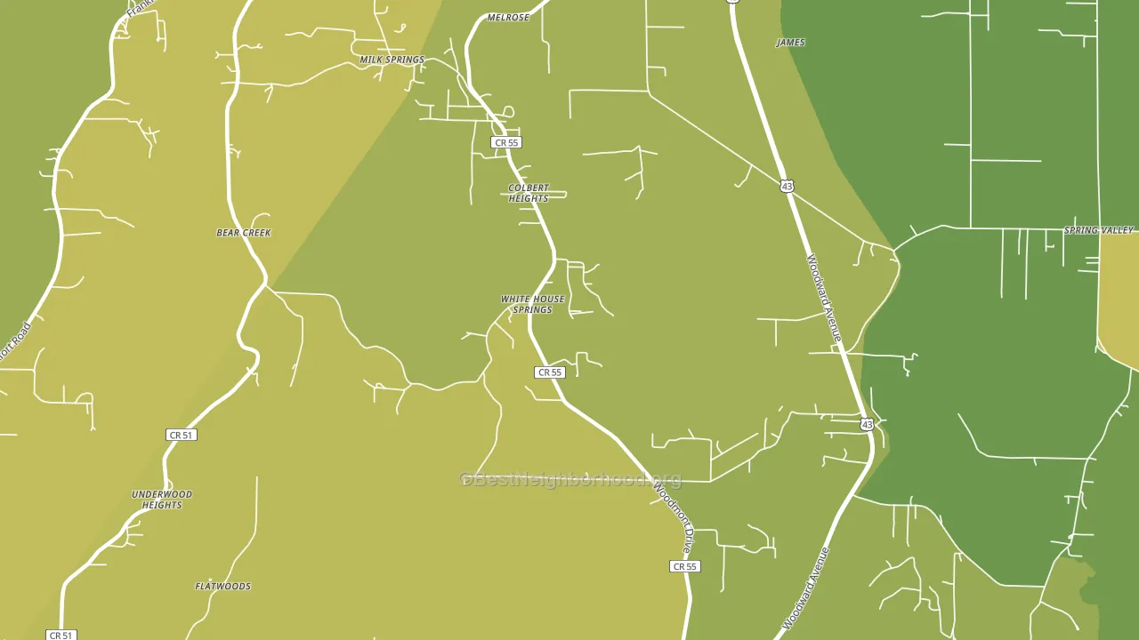 Colbert Heights, AL block-group voter-turnout map