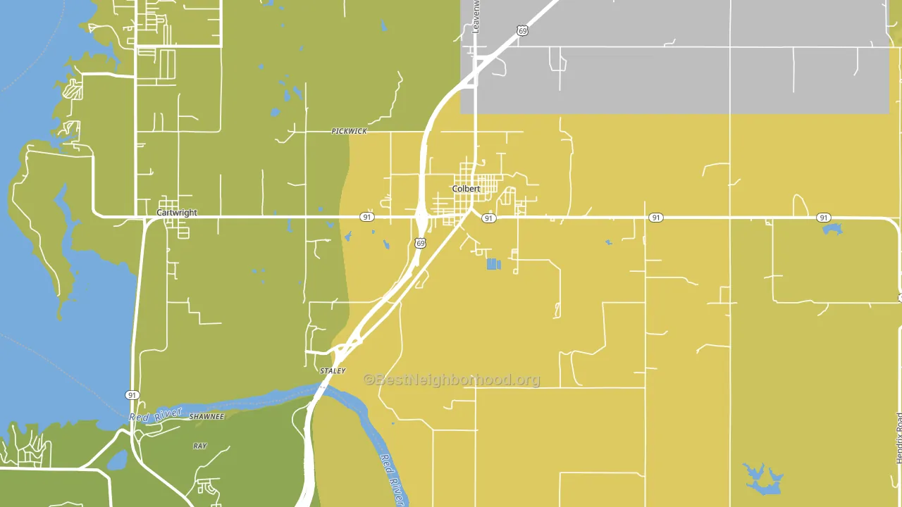 Colbert, OK block-group voter-turnout map