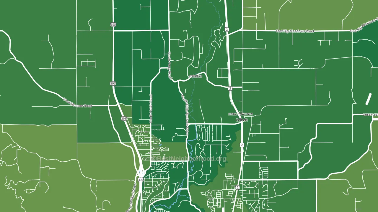 Colbert, WA block-group voter-turnout map