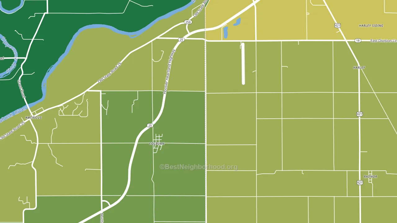 Colburn, IN block-group voter-turnout map